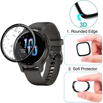 Ecran de Film Protector Pentru Garmin Venu 2S Smartwatch 3D Curbat Margine Moale Acoperire Completă Clară rezistentă la Zgârieturi Protector Accesorii - Imagine 2  