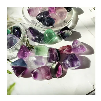 En-gros naturale fluorit curcubeu rostogoli piatra de cristal pietrișuri de vindecare scazut pietre pentru meditație decor - Imagine 1  