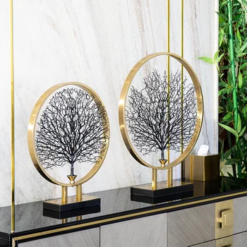 European stil mare copac decoratiuni Nordic copac desktop metal moale decor creativ accesorii pentru casa prispa model de camera - Imagine 1  