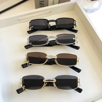 Femei ochelari de Soare Trend Brand de Lux Piața Bărbați Ochelari Vintage din Metal Negru Lentile de Călătorie în aer liber Conducere Decorative ochelari - Imagine 2  
