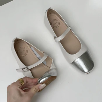 Femei Pantofi Pentru Femei Pantofi De Damă Curea Cataramă Doamnelor Sandale Cu Deget De La Picior Pătrat Mocasini Casual De Vara Apartamente 2023 Moda Lolita - Imagine 2  