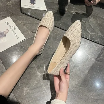 Femei Superficial Pantofi de Primăvară și de Toamnă a Subliniat Platforma Pantofi Casual Plat Moda Pantofi Confortabili Simplu Stil Unic de Pantofi - Imagine 1  