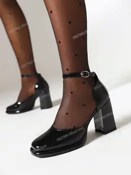 Fete 2023 Toamna Pantofi de Școală Femeie de Moda se Căsătorească cu Jane Pompe de Femei Rotund Toe Platforma Indesata Toc Înalt Pantofi de Femeie în formă de Inimă - Imagine 2  
