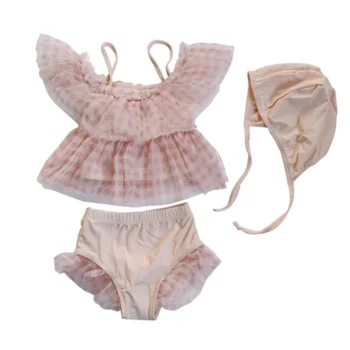 Fete drăguț Costum de Baie 2023 Vară pentru Copii Split Costume de baie Zburli Sling Topuri + Fuste pentru Fete Bikini Set costum de Baie Copii - Imagine 1  
