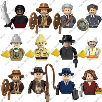 Fierbinte Indiana Jones Profesorul Henry Rene Mumii Belloq Spion Blocuri Film Clasic Mini Figurine Cărămizi Kit Jucarii Copii - Imagine 1  