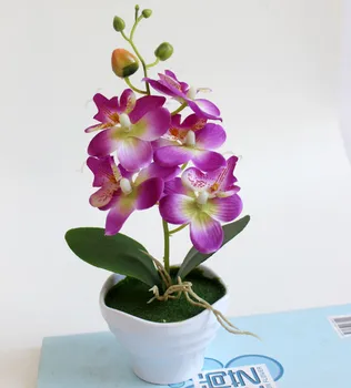Flori Artificiale Cinci Capete Fluture Orhidee, Bonsai Set De Simulare Planta Verde Decor Creativ Plantă De Ghiveci - Imagine 2  
