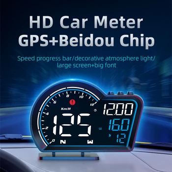 G16 Masina HUD GPS Display Head-Up Display Auto cu Ecartament Vitezometru Km/h MPH Ceas Depășirea vitezei de Alarmă de Securitate Auto Accesorii Electronice - Imagine 1  