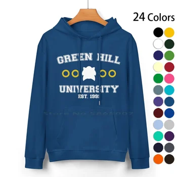 Green Hill Universitatea Din Bumbac Hoodie Pulover 24 Culori Universitatea Deal Verde, Inele De Umbra Knuckles, Amy Cozi De Jocuri Video - Imagine 1  