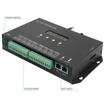 H807SA H807SB 8/4 CANALE DMX/Artnet la SPI LED Pixel Controller Cu Card SD Pentru WS2811 WS2812 WS2812B WS2815 Led Strip 5-24V - Imagine 2  