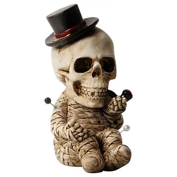 Halloween Decor Rășină Craniu Decorativ Halloween Craniu Rășină Ornament Umane Groază Rășină Craniu Tămâie Titularul De Halloween Craniu - Imagine 1  