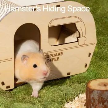 Hamster Drăguț Hut Masticabile Vopsea-Gratuit Hamsteri Colibe Pentru Alpinism De Interior, Jucarii De Hamster Pentru Jocul Camera De Zi, Balcon Cameră De Studiu - Imagine 2  