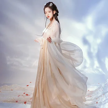 Han Hanfu Han Fu (Luna Alb Nemuritor) Produs Nou Ke Zi Fusta Mari Camasa Cu Maneci Tang-A Făcut Primăvară Fairy Ben Xian - Imagine 2  