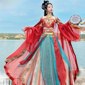 Hanxu Exotice Hanfu Tianzhu Fete Han Element Îmbunătățit de Îmbrăcăminte Vechi Set Complet de Vara Noi Xianqi - Imagine 1  