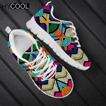 HYCOOL Moda pentru Femei Pantofi Colorate Trib African Model Etnic Imprimare Platforma pantofi Sport Tenis de Funcționare a ochiurilor de Plasă Zapatos - Imagine 1  