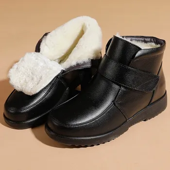 Iarna Îngroșat Cald Cizme De Zapada Retro Moale Cu Talpi Mama Bumbac Pantofi Anti-Alunecare, Confort Mers Pe Jos De Apartamente Botas Plataforma Mujer - Imagine 2  