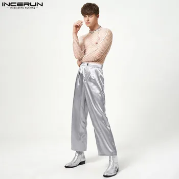 INCERUN 2023 Stil American New Barbati Casual Petrecere Fierbinte de Vânzare de Culoare Solidă Pantaloni de Moda de Bine Montarea Talie Mare Pantalons S-5XL - Imagine 1  