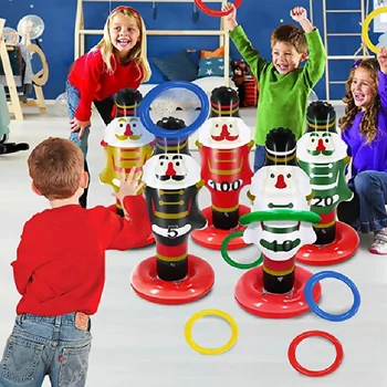 Inel Toy Copii, Jocuri În Aer Liber Inel Gonflabil Aruncare De Crăciun Din Pvc, Decoratiuni De Craciun - Imagine 2  