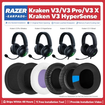Inlocuire Tampoane Pentru Urechi Pentru Razer Kraken Pro V3 X V3 HyperSense Căști Accesorii Ureche Pernă Din Spumă Cu Memorie Cupe Ureche - Imagine 1  