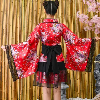 Japoneze Kimono Tradițional Rochie De Cires Floare De Imprimare Pijama Geisha Kimono Dress Cosplay Costum Halat De Baie Costum De Performanță - Imagine 2  
