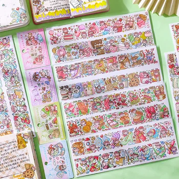 Jurnal Fete Drăguț De Mascare Benzi Washi Anime Sigilii Elaborarea Decor Scrapbooking Colaj Material De Desene Animate Notebook Alimentare - Imagine 2  