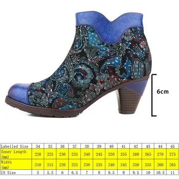 Koznoy 6cm Ambarcațiuni Jacquard Pânză Cizme de Designer Broderie ZIP Plus Dimensiune Etnică Femei Primavara Etnice Autentice din Piele de Toamna de Pantofi - Imagine 2  