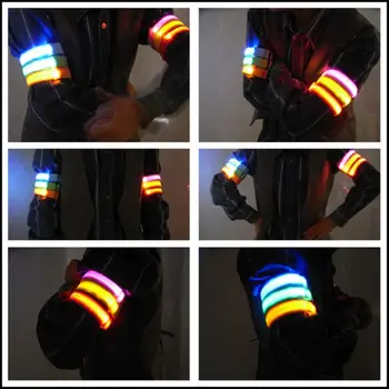 LED-uri Lumina Banderola Reglabil Portabil de Funcționare Brațul Centura Strălucire Întuneric pentru Rularea de Mers pe jos de Ciclism Concert Patine cu rotile Lumina - Imagine 2  