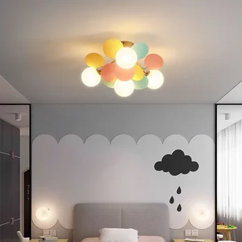 LED-uri moderne Balon Macaron Candelabre Tavan Romantic Living Sala de Mese Pendent Lampa Decor Acasă Perdeaua de Lumină Luciu Corpuri - Imagine 1  