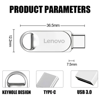 Lenovo 2TB OTG Flash Drive 1TB 256GB USB 3.0 de Mare Viteză Pen Drive de Tip C Interfață Memory Stick Usb Pendrive 2tb Pentru Laptop/PC - Imagine 2  