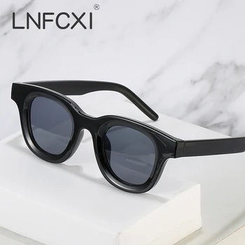 LNFCXI Uri Populare de Moda Rotund Colorat ochelari de Soare Femei Retro Oval Gradient Transparent Bărbați Albastru Roz Ochelari de Soare - Imagine 1  