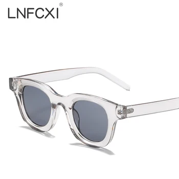 LNFCXI Uri Populare de Moda Rotund Colorat ochelari de Soare Femei Retro Oval Gradient Transparent Bărbați Albastru Roz Ochelari de Soare - Imagine 2  