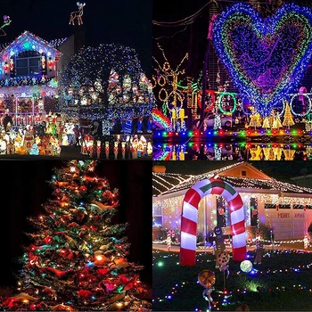 Lumini de crăciun Ghirlanda de Basm Șir Ligts Decoratiuni de Craciun 5M-100M 8Mode în aer liber Pentru Acasă Nunta de Anul Nou Decor de Vacanță - Imagine 2  