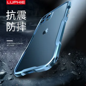 Luphie Pentru Iphone 14 13 12 11 Pro Mini Max 7 8 Plus Xr X Xs Max Rezistenta La Socuri Armura De Metal Bara Neregulat Aluminiu Capac Caz - Imagine 2  