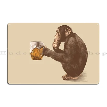 Maimuță Bea Bere Placa De Metal Poster Garaj Perete De Peșteră Placa De Perete Decor Proiectarea Tin Semn Poster - Imagine 2  