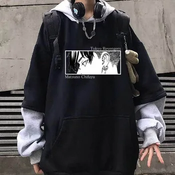 Matsuno Chifuyu Hanorac Cu Glugă Bărbați Femei Loog Maneca Ochi Anime Rece Loog Sleeve Hoodie Tokyo Harajuku Răzbunătorul - Imagine 1  