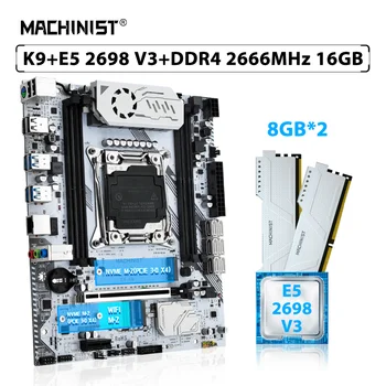 MAȘINIST X99 K9 Kit Placa de baza LGA 2011-3 Set Xeon E5 2698 V3 CPU Procesor 16GB=2 buc*8GB DDR4 2666MHz Memorie RAM NVME M. 2 SSD - Imagine 1  
