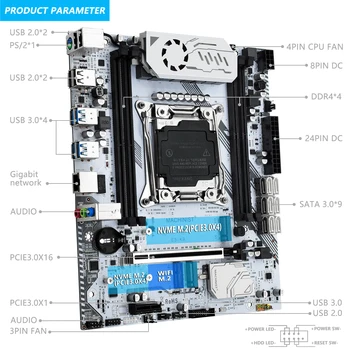 MAȘINIST X99 K9 Kit Placa de baza LGA 2011-3 Set Xeon E5 2698 V3 CPU Procesor 16GB=2 buc*8GB DDR4 2666MHz Memorie RAM NVME M. 2 SSD - Imagine 2  