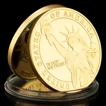 Medalia de Onoare Cllectible Monedă În Dumnezeu Avem Încredere în statele UNITE ale americii Libertate Cllection Sourvenir Statuia Libertății Placat cu Aur Monedă Comemorativă - Imagine 2  