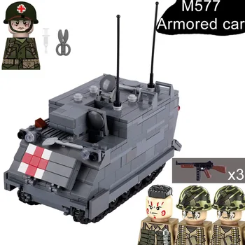 Militar Modern Tanc Panzer M577 Mașină Blindată Blocuri WW2 NE Vehicul Armată Soldat Cifre Armă Cărămizi Jucării Pentru Copii - Imagine 1  