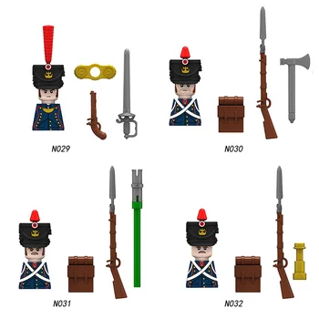 Militare WW2 franceză Medievală Artileria rusă Cavaleri, Soldati Pirati Cifre Armata Fuisiler Blocuri Arme Cărămizi de Jucărie - Imagine 1  