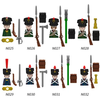 Militare WW2 franceză Medievală Artileria rusă Cavaleri, Soldati Pirati Cifre Armata Fuisiler Blocuri Arme Cărămizi de Jucărie - Imagine 2  