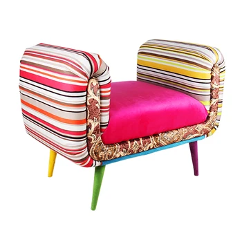Milodan stil European singură persoană nobilă zeita canapea scaun cu mozaic colorat tesatura amestecate cu dormitor, studiu, sto - Imagine 2  
