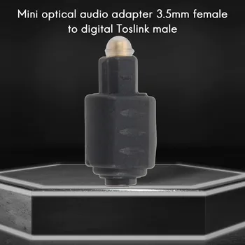 Mini Optic Adaptor Audio de 3.5 MM de sex Feminin Jack La Digital Toslink Plug de sex Masculin pentru Amplificator - Imagine 2  