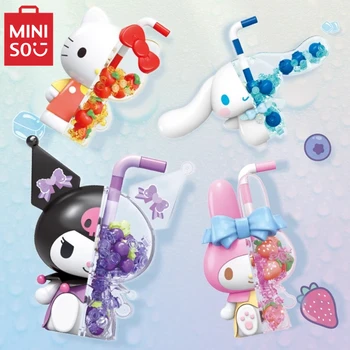 MINISO Sanrio bloc paharul de suc model de serie Kuromi HelloKitty mymelody Cinnamoroll cadou de ziua de animație periferice - Imagine 1  