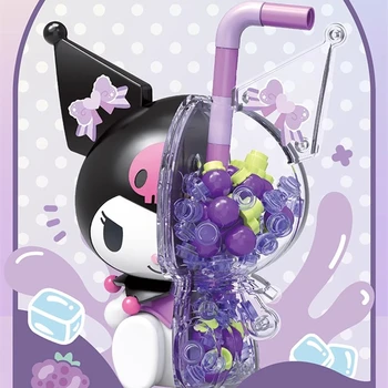 MINISO Sanrio bloc paharul de suc model de serie Kuromi HelloKitty mymelody Cinnamoroll cadou de ziua de animație periferice - Imagine 2  