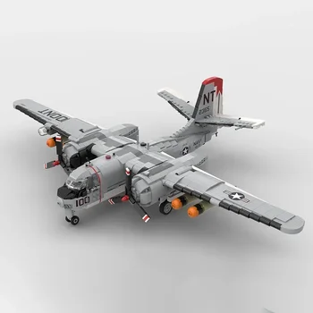 Moc Blocuri Militare Seria 1:35 Scară S-2 Tracker Model de Tehnologie de Cărămizi Asamblare DIY Avion de Patrulare Jucarii si Cadouri - Imagine 2  