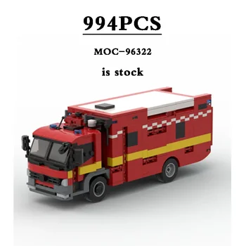 MOC Viteza Campion MOC-96322 Pompieri LFB-Comanda Jucărie Building Block Model 994PCS Camion de Model Cadou de Ziua de nastere Cadou de Crăciun - Imagine 1  