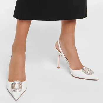 Moda de primăvară a Subliniat Cataramă de Diamant Decor Pompe de Femei Tocuri inalte Gladiator Sexy Pantofi Petrecerea Doamnelor Pantofi Femei - Imagine 2  