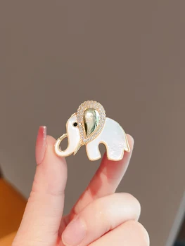 Moda Rafinat Drăguț Stralucitor Zirconiu Elefant Brosa Pentru Femei Stras Animal Ace Fete De Îmbrăcăminte Bijuterii Zi De Naștere Gif-Uri - Imagine 1  