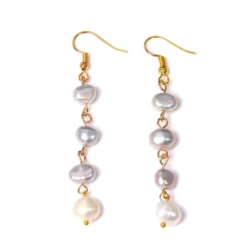 Moda Stil Baroc Perle Picătură Cercei Eardrops Gri Natural Pearl Cercei Bijuterii Pentru Femeile Rochii De Mireasa Felmale Danglars Cadou - Imagine 2  