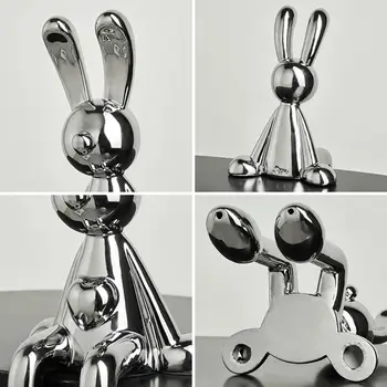 Moderne, Ședința de Iepure Statuie Bunny Figurina Decor Ornament Sculptura pentru Dormitor Desktop - Imagine 1  